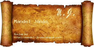 Mandel Jónás névjegykártya
